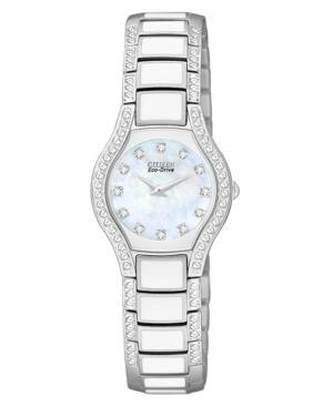 Citizen Women's Normandie Stainless Steel And White Resin Bracelet Watch 22mm Ew9870-81d