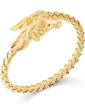 Woven Horse Bangle Bracelet In 14k Gold Vermeil