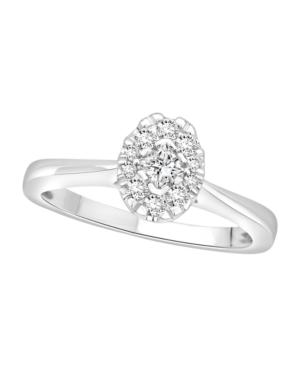 Diamond Oval Halo Ring (1/3 Ct. T.w.) In 14k White Gold