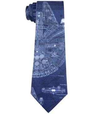Star Wars Men's Millennium Falcon Blueprint Panel Tie