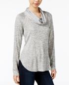 Maison Jules Lace-inset Cowl-neck Sweatshirt, Created For Macy's