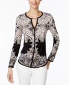 Inc International Concepts Embellished Split-neck Top, Only At Macy's