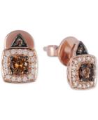 Le Vian Chocolatier Chocolate And White Diamond Earrings (5/8 Ct. T.w.) In 14k Rose Gold