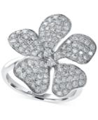 Effy Diamond Flower Ring In 14k White Gold (1-1/10 Ct. T.w.)