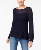 Style & Co Crocheted Sweater Available In Regular & Petite Sizes, Created For Macy's