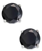 B. Brilliant Sterling Silver Earrings, Black Cubic Zirconia Stud Earrings (1 Ct. T.w.)
