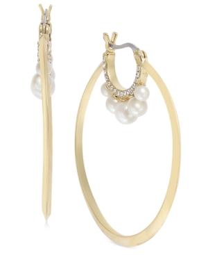 Kate Spade New York Gold-tone Pave & Imitation Pearl Hoop Earrings