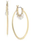 Kate Spade New York Gold-tone Pave & Imitation Pearl Hoop Earrings