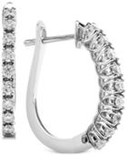 Diamond Huggie Hoop Earrings (1/2 Ct. T.w.) In 14k White Gold