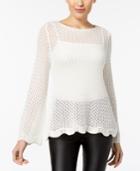 Style & Co Crocheted Sweater, Created For Macy's