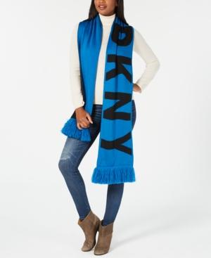 Dkny Bold Logo Fringe Scarf