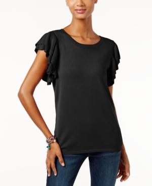 Inc International Concepts Ruffle-sleeve Sweater, Only At Macy's