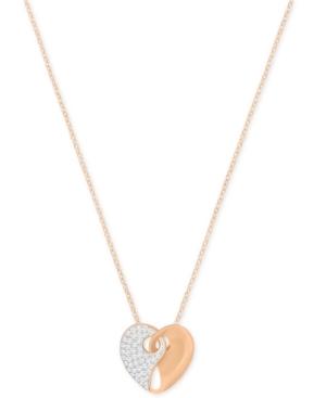 Swarovski Two-tone Pave Heart Pendant Necklace