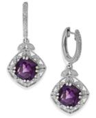 Amethyst (4-1/5 Ct. T.w.) And Diamond Accent Drop Earrings In Sterling Silver