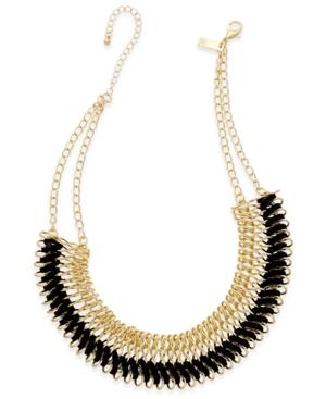Inc International Concepts Faux-suede Woven Chain Collar Necklace, Only At Macy's