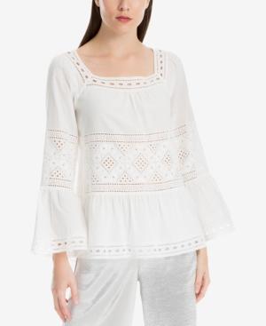 Max Studio London Lace-trim Peplum-hem Top, Created For Macy's