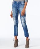 True Religion Halle Cast Off Wash Ripped Cargo Jeans