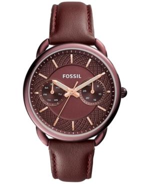 Fossil Women's Tailor Red Leather Strap Watch 35mm Es4121