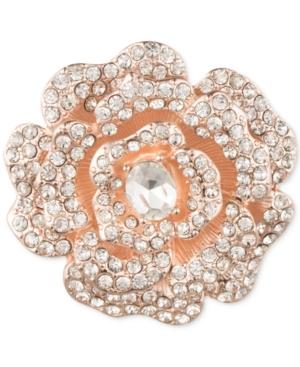Anne Klein Rose Gold-tone Crystal Flower Brooch, A Macy's Exclusive Style