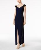 Calvin Klein Off-the-shoulder Sequined Gown