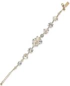 Kate Spade New York Gold-tone Crystal & Imitation Mother-of-pearl Flower Link Bracelet