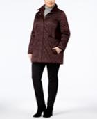 Vince Camuto Plus Size Velvet-trim Quilted Coat