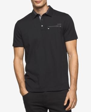Calvin Klein Men's Zip-pocket Cotton Polo
