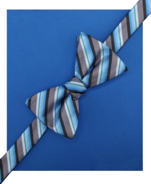 Alfani Spectrum Harris Stripe Pre-tied Bow Tie And Solid Pocket Square Set