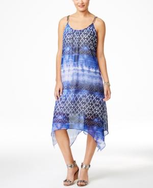 Ny Collection Printed Handkerchief-hem Maxi Dress