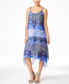 Ny Collection Printed Handkerchief-hem Maxi Dress