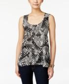 Style & Co Petite Leaf-print Sleeveless Top, Only At Macy's