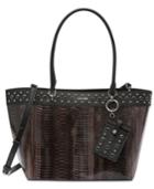Calvin Klein Embellished Susan Python Tote