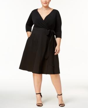 Sangria Plus Size Fit & Flare Wrap Dress