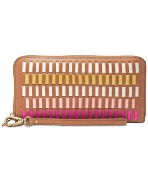 Fossil Emma Large Zip Pink Multi Wallet