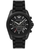 Emporio Armani Men's Chronograph Sigma Black Silicone Strap Watch 44mm Ar6092