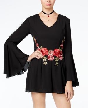 Material Girl Juniors' Appliqued Romper, Created At Macy's
