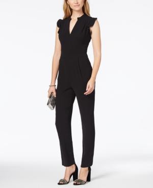 Adelyn Rae Ruffled V-neck Jumpsuit