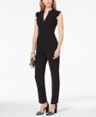 Adelyn Rae Ruffled V-neck Jumpsuit