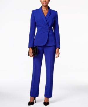 Tahari Asl Crepe Crossover Jacket Pantsuit