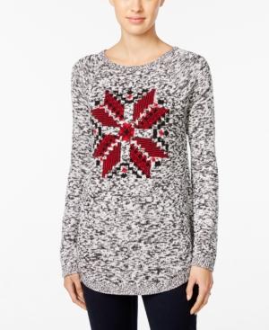 Style & Co. Melange Snowflake Graphic Sweater, Only At Macy's
