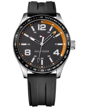 Tommy Hilfiger Men's Black Rubber Strap Watch 44mm 1791173