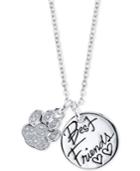 Unwritten Best Friends Crystal Paw Pendant Necklace In Sterling Silver