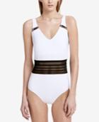 Calvin Klein Mesh-inset One-piece Swimsuit Women's Swimsuit