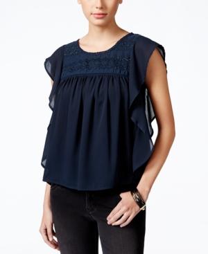 Jessica Simpson Juniors' Kala Embroidered Blouse