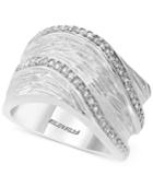 Effy Diamond Textured Statement Ring (1/4 Ct. T.w.) In Sterling Silver