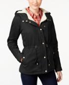 Collection B Juniors' Hooded Faux-sherpa-lined Anorak Coat, Only At Macy's