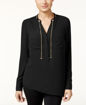 Thalia Sodi Chain-tie Asymmetrical Blouse, Only At Macy's