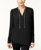 Thalia Sodi Chain-tie Asymmetrical Blouse, Only At Macy's