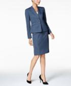 Le Suit Melange Twill Two-button Skirt Suit