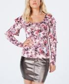 Guess Bianka Long Sleeve Ruffle Top